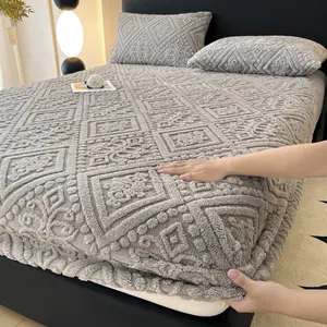 Geometric Pattern Fitted Sheet, 1 Count Soft Comfortable Breathable Bedding Sheet, Easy Care Bedding Supplies for Home Bedroom Hotel