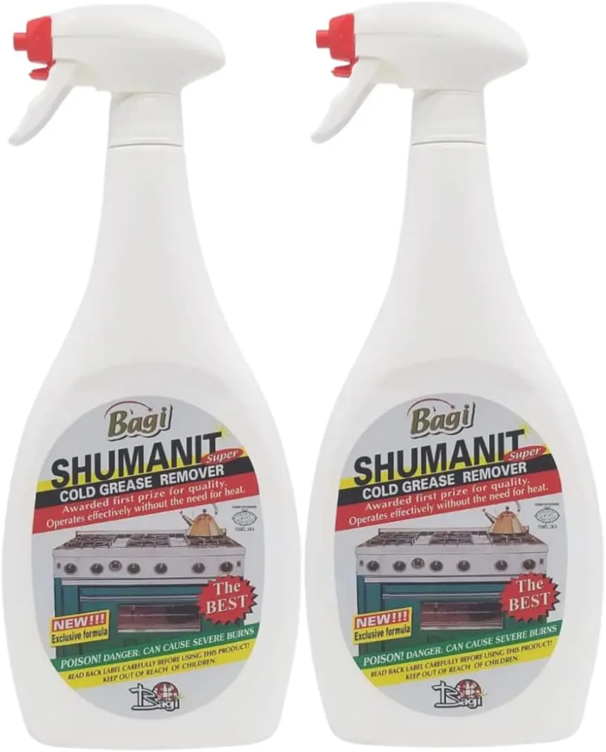 Shumanit Bagi Cold Grease Removing Liquid - Hypoallergenic, Unscented, Gentle Household Cleaning Pack, Kosher For Passover, Ready-to-Use, 26.4 Fl Oz (2 Bottles)