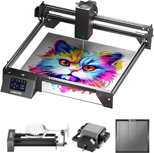 Longer RAY5 20W Laser Engraver with Air Pump,440mm*440mm Honeycomb, Y-axis Rotary Roller 360° Rotation with Bracket，DIY Engraver Tool for Metal/Glass/Wood