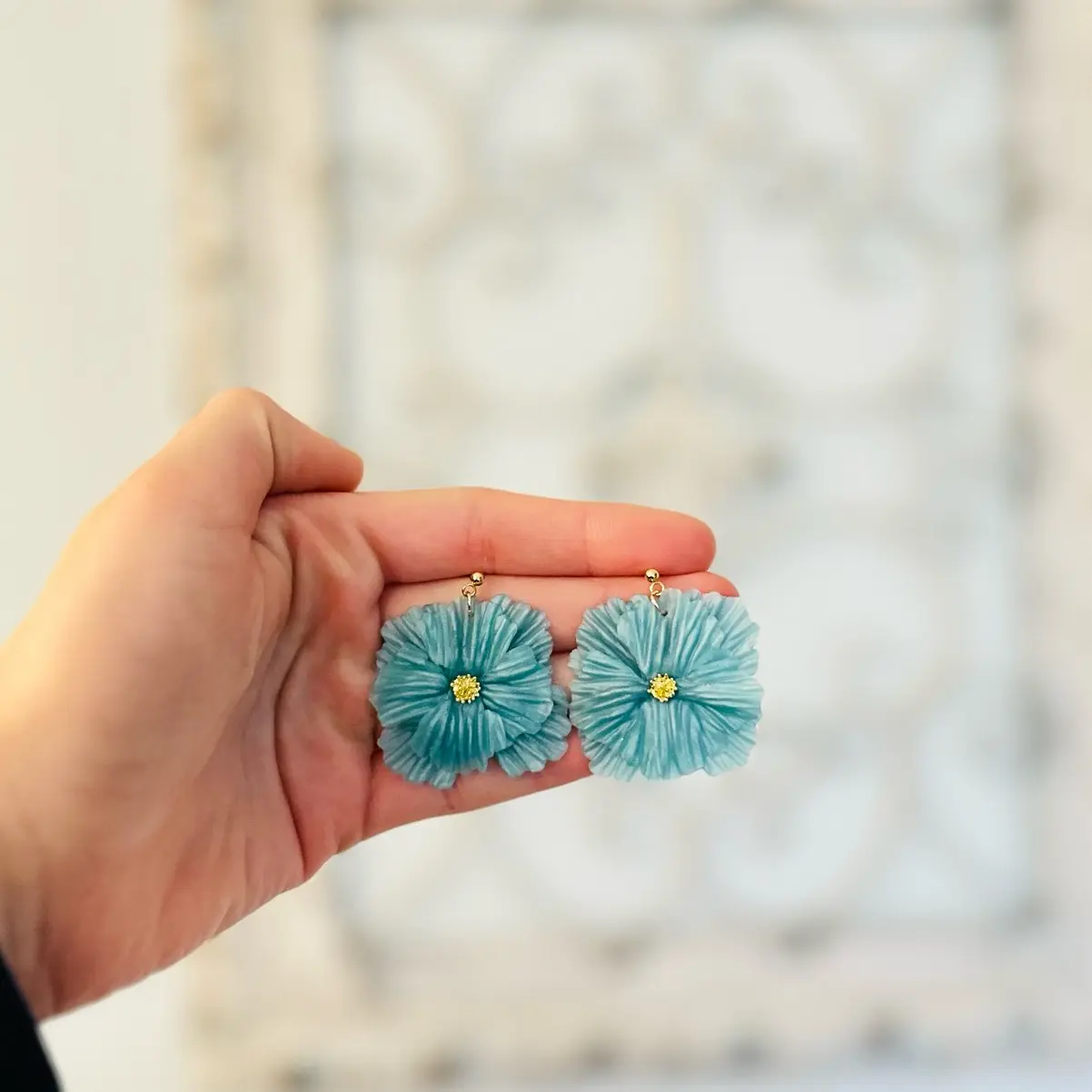 Translucent Flower Clay Earrings