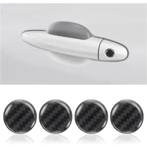 4PCS Car Door Lock Cover Stickers,Carbon Fiber Car Decals for Decorations,Universal Deadbolt Hole Cover Automotive Exterior Accessories for Cars Truck SUV