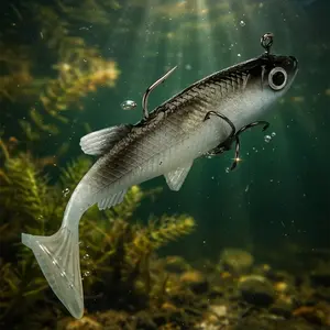 Titanium Coated Metal hard Bait fishing lure with 3 Hooks, realistic Swimming Action for Bass Trout cod in Saltwater Freshwater Lakes Rivers