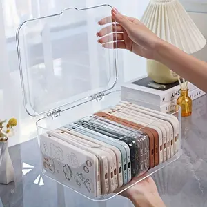 1pc Medicine Organizer Storage Box, Large-Capacity Flip-Top Storage Box Transparent Desktop Storage Case Durable Lightweight Organizer, Household Mini Medicine Organizer. Multi-functional Storage for Cosmetics, Facial Mask, Stationery, Sundries