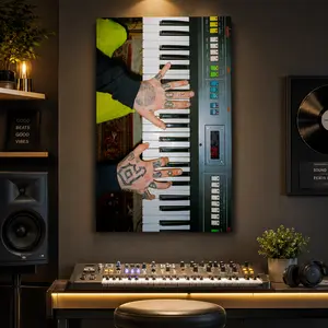 Mac Miller Piano Hands Poster – Retro Music Wall Art for Studio Decor