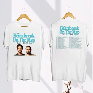 Dan And Shay Tour Heartbreak On The Map 2024 T-Shirt, Dan + Shay Band Fan Gift Shirt, Dan + Shay Concert Merch, Dan And Shay Graphic Shirt