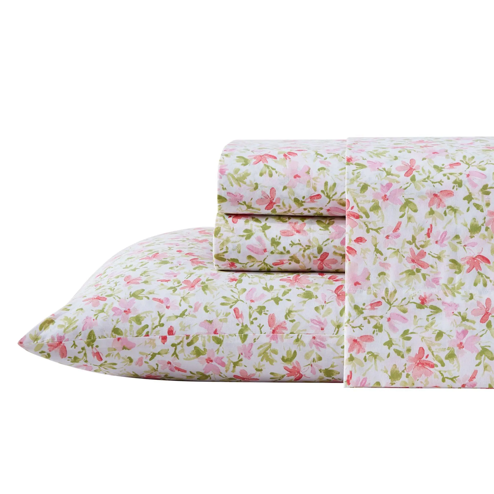 Laura Ashley No rella - Cotton Pink Twin Sheet Set