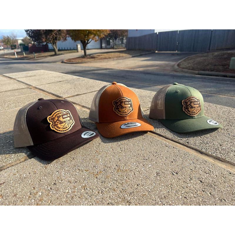 Leather Patch Chevy GMC K5 Blazer Jimmy Silverado Mesh Trucker Hat - Handmade in USA - Snapback - Oklahoma Customs Original