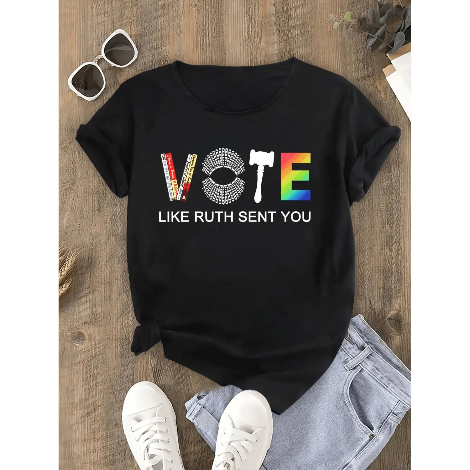 Express Your Style with Ruth Inspired Slogan T Shirt Featuring Summer Casual Short Sleeve Round Neck Design and Playful Sent LRSY Print for Versatile Layering and Easy Machine Wash