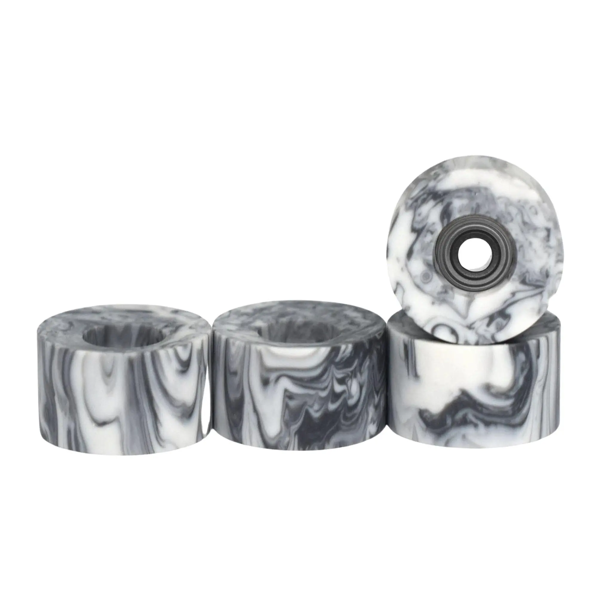 Apex Crusier Wheels - 61D Urethane - ABEC-9 Bearings - "Grey & White Swirl"