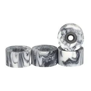 Apex Cruiser Wheels - 71D Urethane - ABEC-9 Bearings - "Grey & White Swirl"