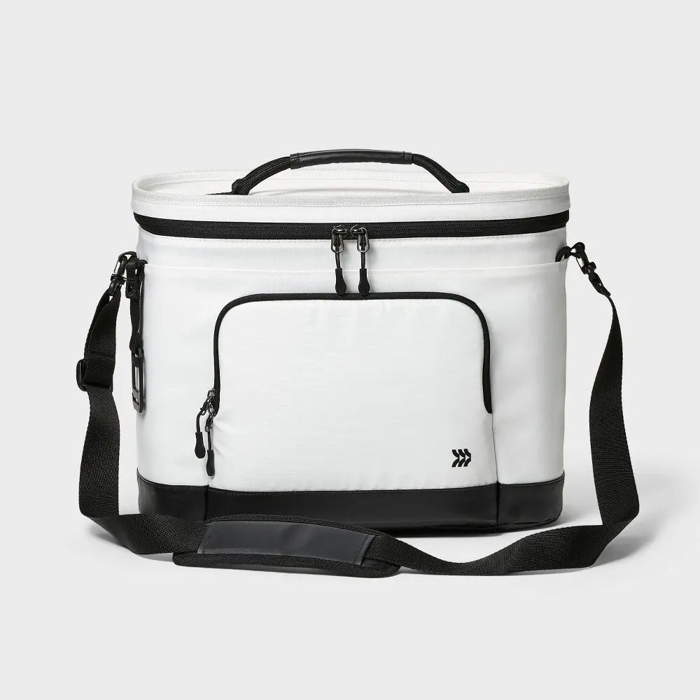 21.7L Soft Sided 30 Cans/ 23 qt Cooler White - All In Motion