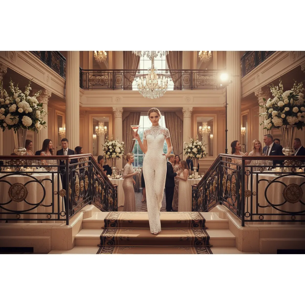Bride Pants Suit Wedding Bridal Gowns Short Sleeve Jumpsuit