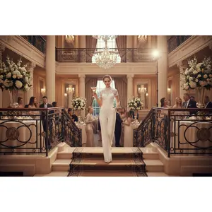 Bride Pants Suit Wedding Bridal Gowns Short Sleeve Jumpsuit
