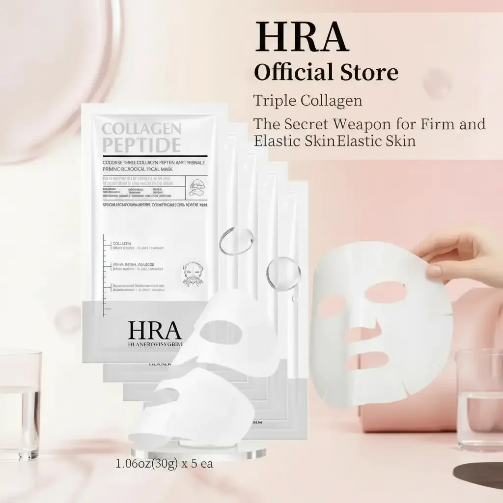 【HRA Official】Deep Collagen Overnight Mask Hydrating Mask for  Skin, Wrinkle Care, Firming & Pore Refining, absorbable and hydrolyzed collagen, anti-aging|1.06oz(30g) x 5 ea Moisturizing Facial Mask Nourishing Jelly Mask free samples sohochic