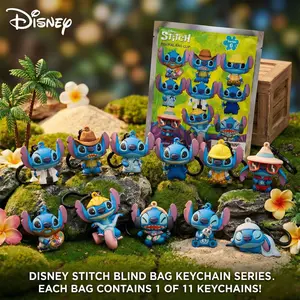 Disney Stitch Offcially licensed Keychain Blind Bag 1PC PVC Blind Box 3D Figurine Charms Bag Clip Anime Figure Keychain Collector Keyring Backpack Decor Stitch