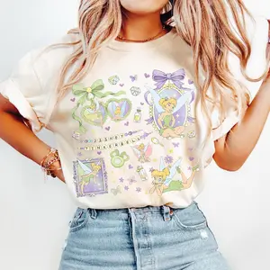 Youth and Adult Retro Coquette Bow Fairy Shirt, Pixie Dust Magic Aesthetic Tee, Cute Girly Princess Inspired Outfit, Dreamy Vacation Girls Trip Shirt 2026, Comfort Colors Style