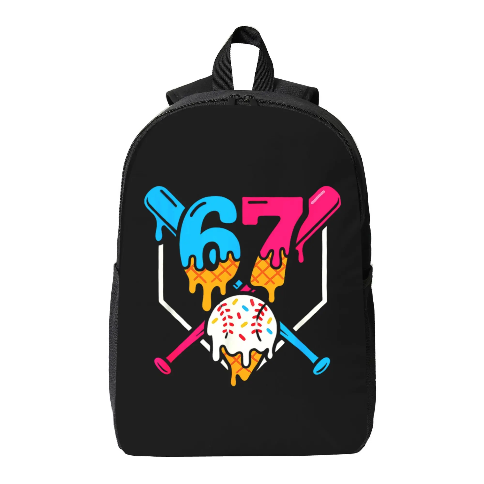 Funny 67 Meme Six Seven 6 7 book bag Breathable Shoulder Straps