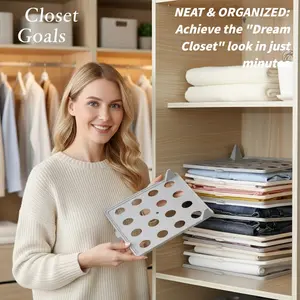 Lazy Folding Clothes Organizer Board, Dual-Function Wrinkle-Free Shirt Tray, Strong Support Drawer Storage, Vertical Space Management Tool