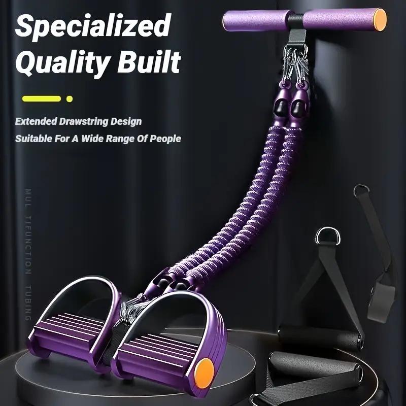 Home Pedal Resistance Trainer - Multifunctional Fitness Resistance Band Trainer, Back and Abdominal Muscle Exercise Equipment