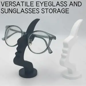 Abstract Face Design Eyeglass Frame & Sunglasses Holder, 3D Printed Art Decor, Unisex Glasses Organizer, Home Office Use, Modern, Accessories