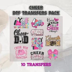 Cheer DTF Transfer, Cheer Mom DTF Bundle, Cheer Mama DTF Prints, Ready to Press, Dtf Grab Bag, Cheer Shirt Transfer, Cheer Dad Dtf Transfers