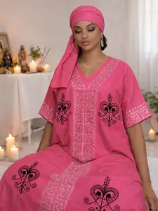 Rad Vèvè Elegance Haitian Dress Luxury One Size Style with Multiple Vèvè For Special Occasions Casual Womenswear Breathable Fabric
