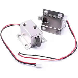Electromagnetic Solenoid Lock,2pcs DC 12V 0.83A Door Drawer Tongue Down Slim Design Assembly  Lock for Cabinet Door Drawer,41.3X54X30mm