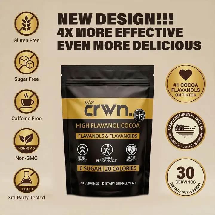 Supercharged Cocoa Beverage with Flavanols + Flavonoids, Chocolate-Infused Cocoa Drink