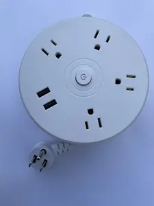 Round outlet with USB port, can be stored