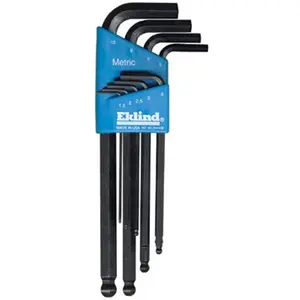 212 MAIN Eklind Tool 269-13609 9-Pieces Metric Ball-Hex-L-Wrench Key Set, Rustproof Hex Wrenches with Long Shafts and Burr-Free Arms