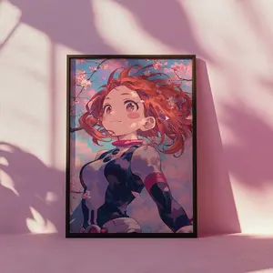Ochaco Uraraka Anime Print My Hero Academia Poster Uravity Print Kawaii Wall Decor Japanese Manga Art Aesthetic Room Decor MHA