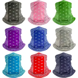 9 count Headwear  Gaiter for Women Balaclava Tube UV  Mask Headband Men Ski Cooling Warm Bandanas Wrap Pack