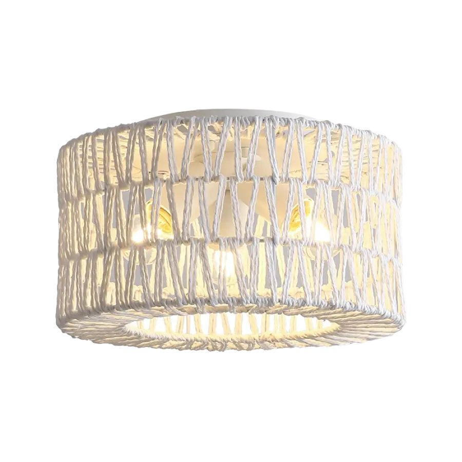 Bracken - 16" 3-Light White Flush Mount Drum Ceiling Fixture