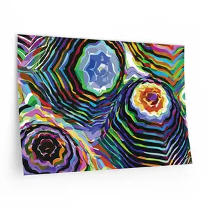 Vibrant Abstract Woven Polyester Wall Decals: Peel & Stick Home Decor