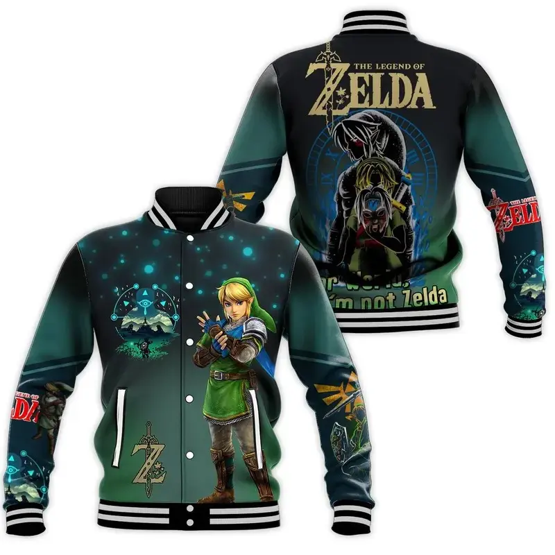 Zelda Baseball Jacket, Zelda Jacket, Tears Of The Kingdom Jackets, Unisex Varsity Baseball Jacket, Classic Sport Street Style Jacket