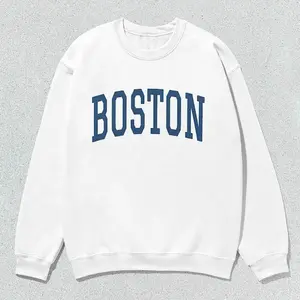 Boston Sweatshirt Collegiate Crewneck Sweater Unisex Navy