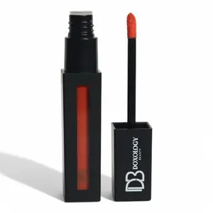 Doxology Beauty, Nat Luxe Lipgloss FIA - Vibrant Orange Gloss with Applicator for Seamless Lip Lining - Lipstick, Cosmetic, Glossy, Makeup