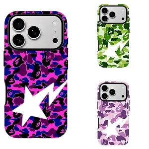 BAPE Camouflage Lightning Star Phone Case Compatible with iPhone 11, 12, 13, 14, 15, 16, 17 & more – check our available sizes