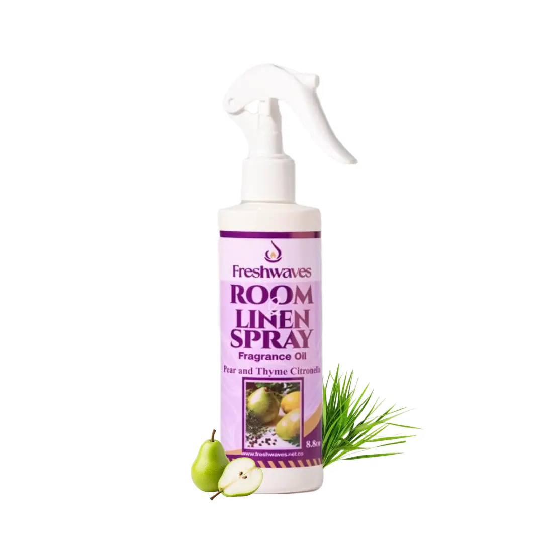 Freshwaves Pear and Thyme Citronella Room and Linen Spray for Insect Protection with Natural Citronella and Aromatic Pear & Thyme Notes