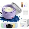 Gentle Silicone Waxing Kit with Mini USB Fast Heat Digital Warmer - Smart Constant Temp, Upgraded Size, Wax Beads, 6 Nose Sticks, 50ml Accessories, All Skin Safe for Adults Travel Nose Ear Hair Removal (Girl's Colors, Pour-Stir-Apply)