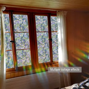 A piece of (30*120cm) colorful Decorative Flower floral pattern flat 2D window sticker, window decoration static glass sticker XC20044-YC