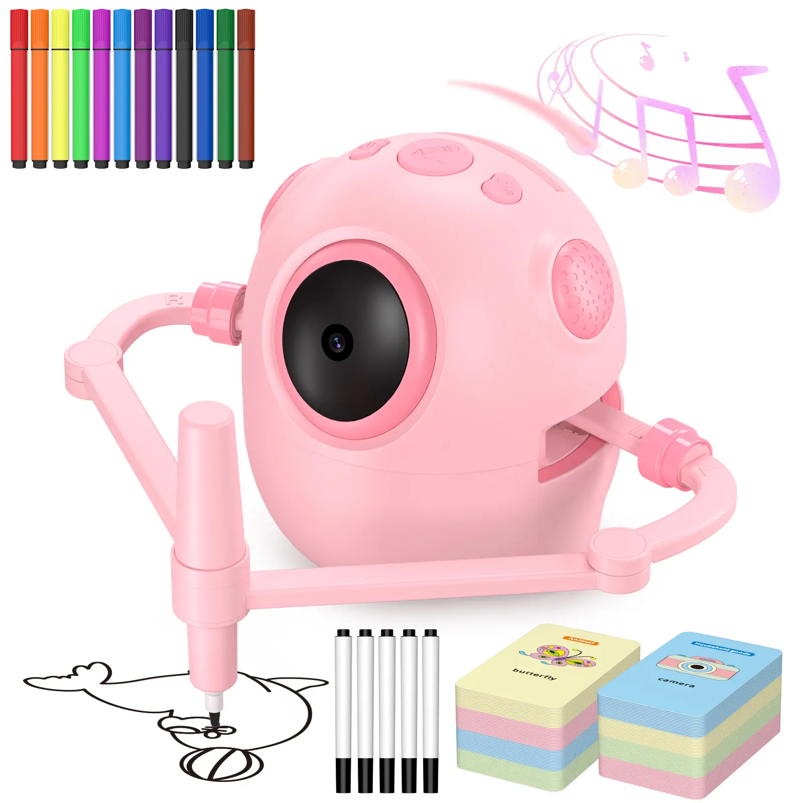Gofunly Kids' Smart Drawing Robot - Robot Drawing Machine, [DealsForYouDays], Insert Animal & 100+ Drawing Cards to Watch It Draw, STEM Educational Toy for Ages 3-8, Easy Button Operation, No Apps/Screen-Free Independent Play, Animals
