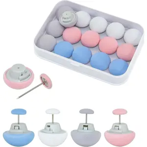 16 count Quilt Fixing Clips Duvet Clips Bedding Holder Pins Fasteners Mushroom Round Fixing Clips for Thin Thick Quilts Blanket Sheet Bed Skirt Cushion Curtain (Blue++White+Gray)