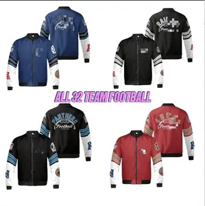 Vintage All-Team Football Varsity Jacket – Unisex City Bomber for Gameday & Streetwear Fans | Classic Football Jacket Gift, Retro Casual Outerwear