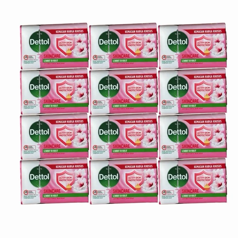 Dettol Antibacterial Skincare Soap, Hydrating Moisturizing Scented Body Care Cleanser - 100g, Pack of 12