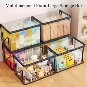 4PCS Transparent Extra-Large Storage Bins With Lids, Stackable Aesthetic Closet Organizers For Clothes, Space-Saving Home Organization Containers For Renters, College Dorm Essentials