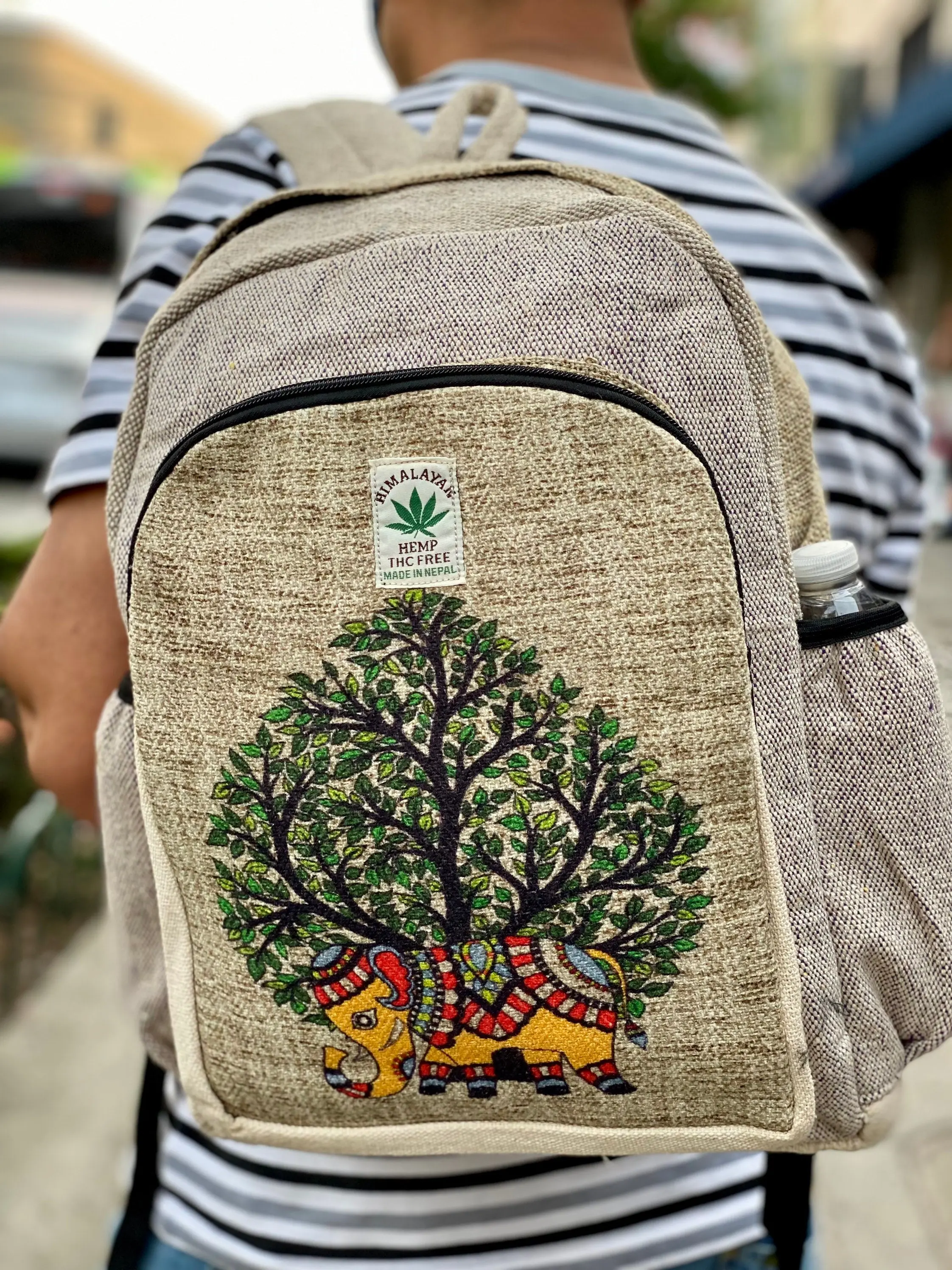 SALE!!!! !!! Elephant & Tree Hemp and Cotton mixed Rucksack Backpack for men and women