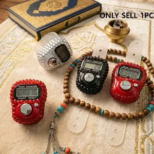 Rhinestone Ring Counters Finger Electronic Counter Clicker For Woman Prayer, Record Traffic, Sports, Hindu Tracking Rug Tasbih Tasbeeh People Inventory Goods Counting, Lap Crochet, Score, Golf, Game, Click Beads Knitting Zikr Chanting Muslims Fidget