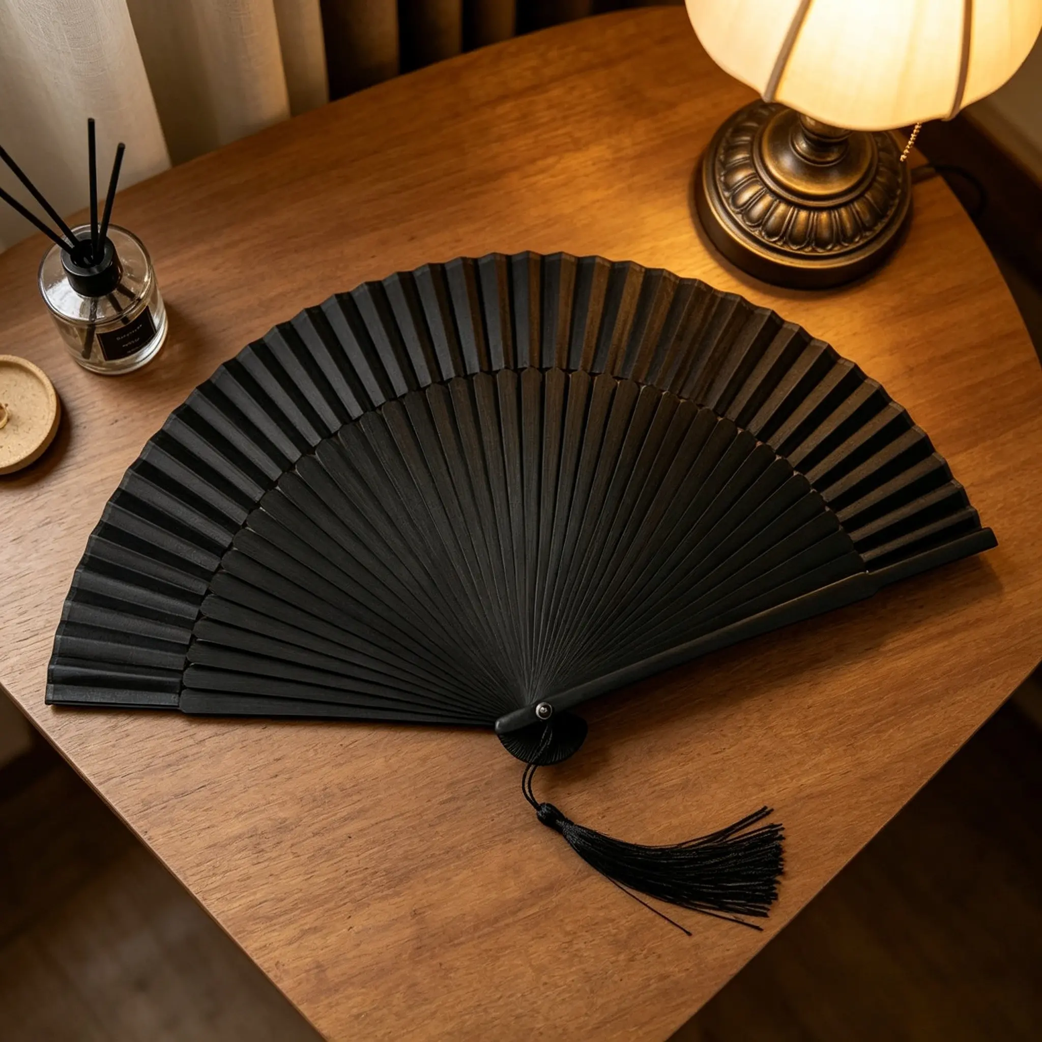 Handheld Bamboo Folding Fan, Elegant Retro Style, Portable Cooling Accessory, Perfect for Summer, Traditional Design, Home Decor