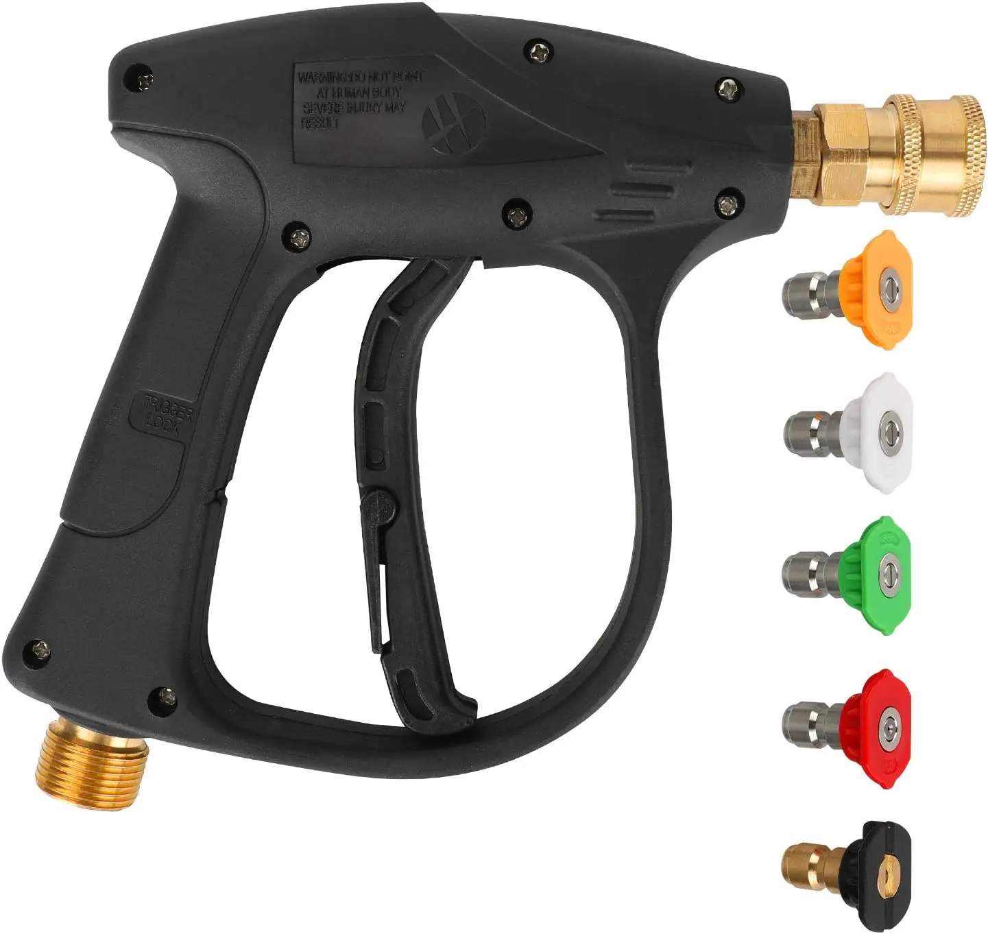 High Pressure Washer Gun with 5 Nozzles - 4350 PSI Short Pressure Handle